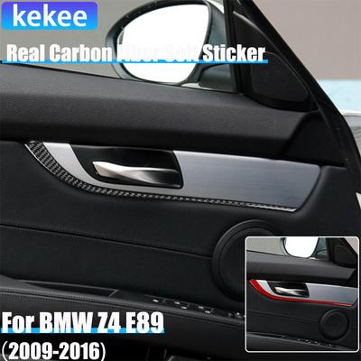 Real Carbon Fiber Car Accessories Door Handle Strip Cover Soft Sticker For BMW Z4 E89 2009 2010 2011 2012 2013 2014 2015 2016