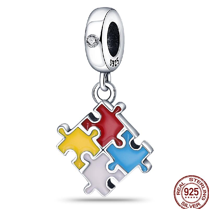 Copper Colored Zircon Rainbow Unicorn Mermaid Flower Charm Beads Suitable For 3Mm Original Bracelet