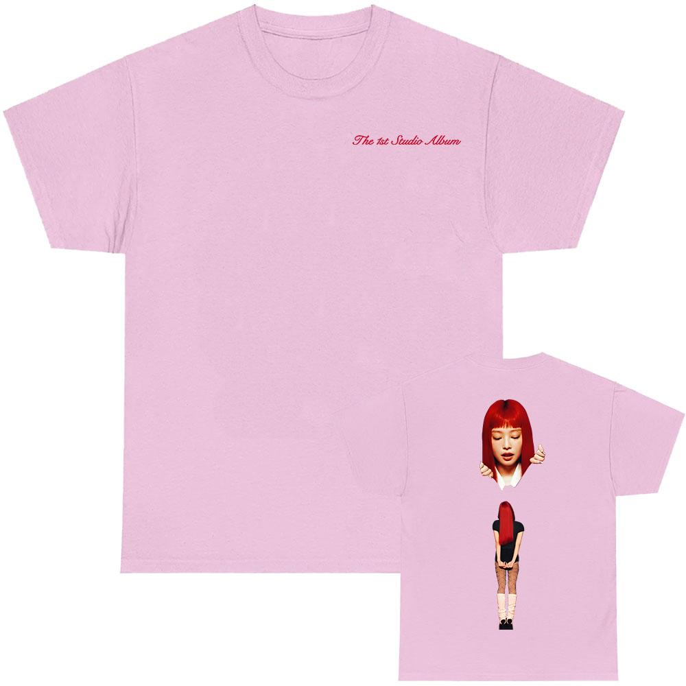 Jennie Ruby The 1st Studio Album Merch T-shirt Cotton Short Sleeve Male Tshirt Unisex Streetwear Hip Hop Korean Singer Print Tee