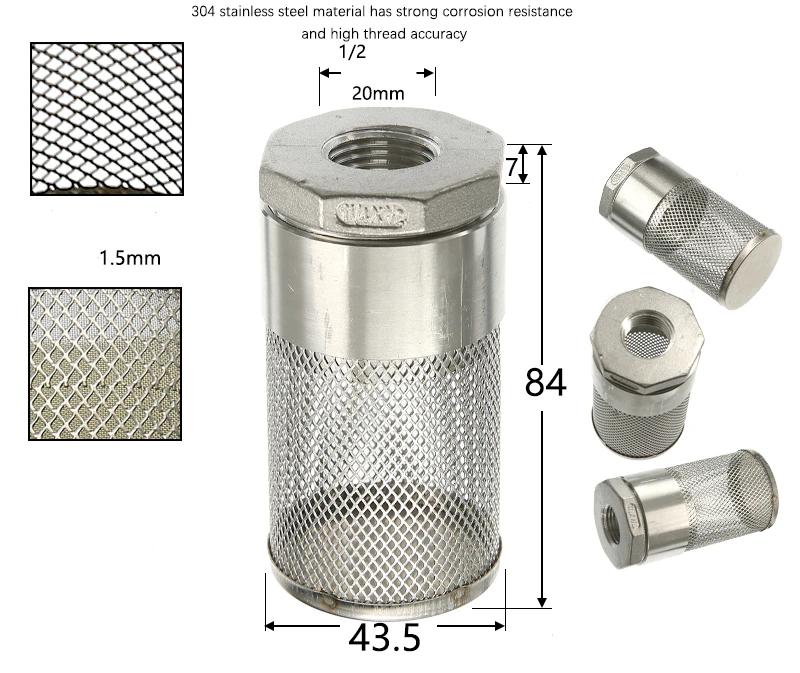 304Stainless Steel Female Thread Filter Agriculture Irrigation Mesh Filter Water Pump Hose Mesh Filter Aquarium Fish Tank Filter