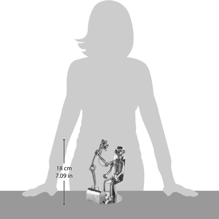 Statuette - henry brubaker - médecin - métal - gris - décoratif