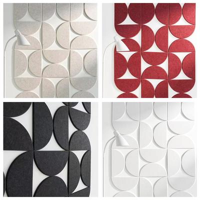 Self-Adhesive Faux Brick Acoustic Wall Panel Soundproof Semicircle Peel and Stick Felt Wall Sticker for Studio/home/office Decor