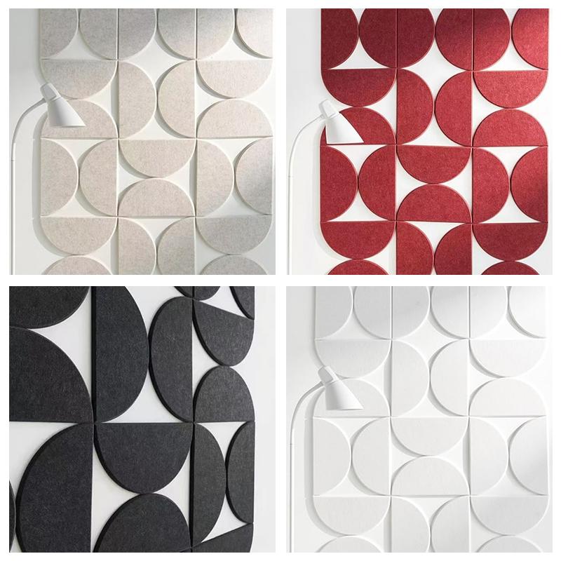 Self-Adhesive Faux Brick Acoustic Wall Panel Soundproof Semicircle Peel and Stick Felt Wall Sticker for Studio/home/office Decor
