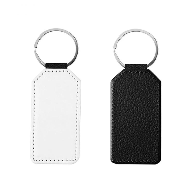 Diy Dye Sublimation Blanks Keychain Pu Leather Heat Transfer Keyring Heart Creative Double Sides Blank Id Tags Keyring