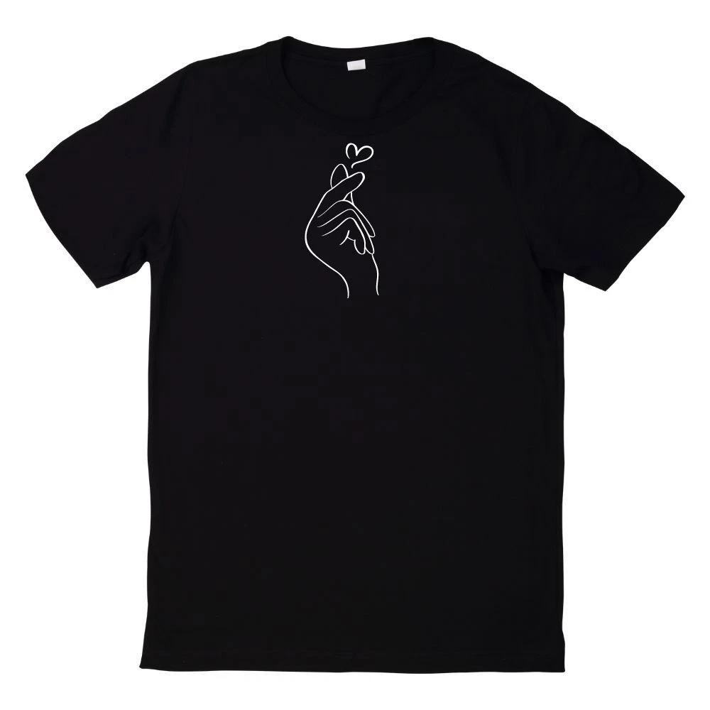 T-Shirt Koreanisches Fingerherz K Pop Herz Handzeichen S