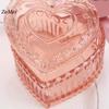European-Style Heart-Shaped Crystal Glass Candy Jar,Jewelry Organizer With Lid Candlestick Container Container Home Decoration