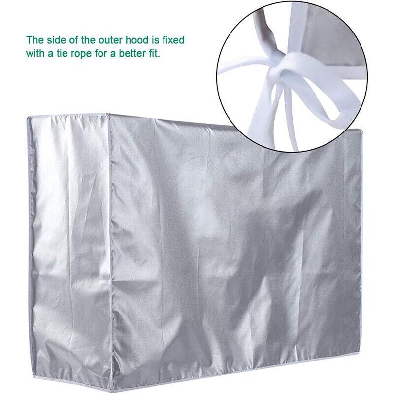 Outdoor Air Conditioner Cover Waterproof Dust Proof Snow Protection Cleaning Bag Silver