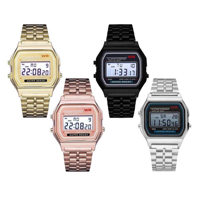 Cheap Fashion Unisex Date Stainless Steel Digital Sports Stopwatch ...