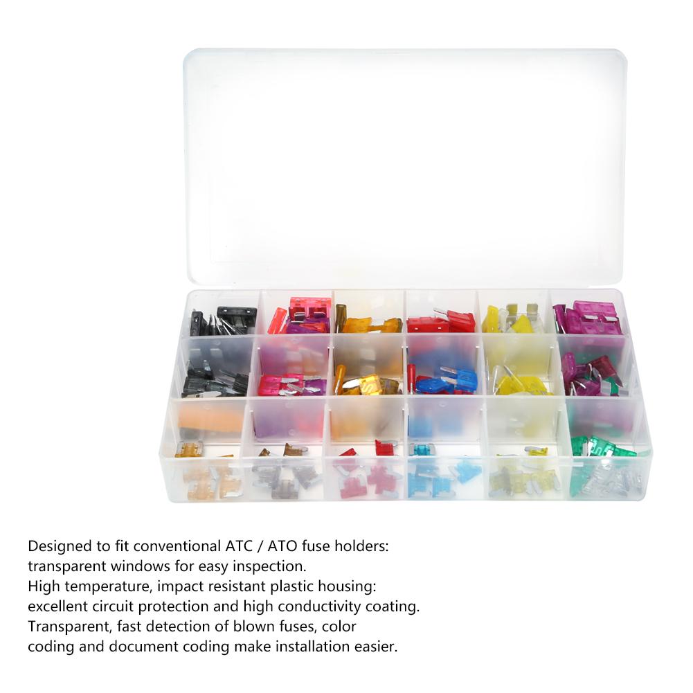 165 Pcs Blade Fuse Insert Type Aluminum Medium Small Mini Size Car Fuse Assortment Kit