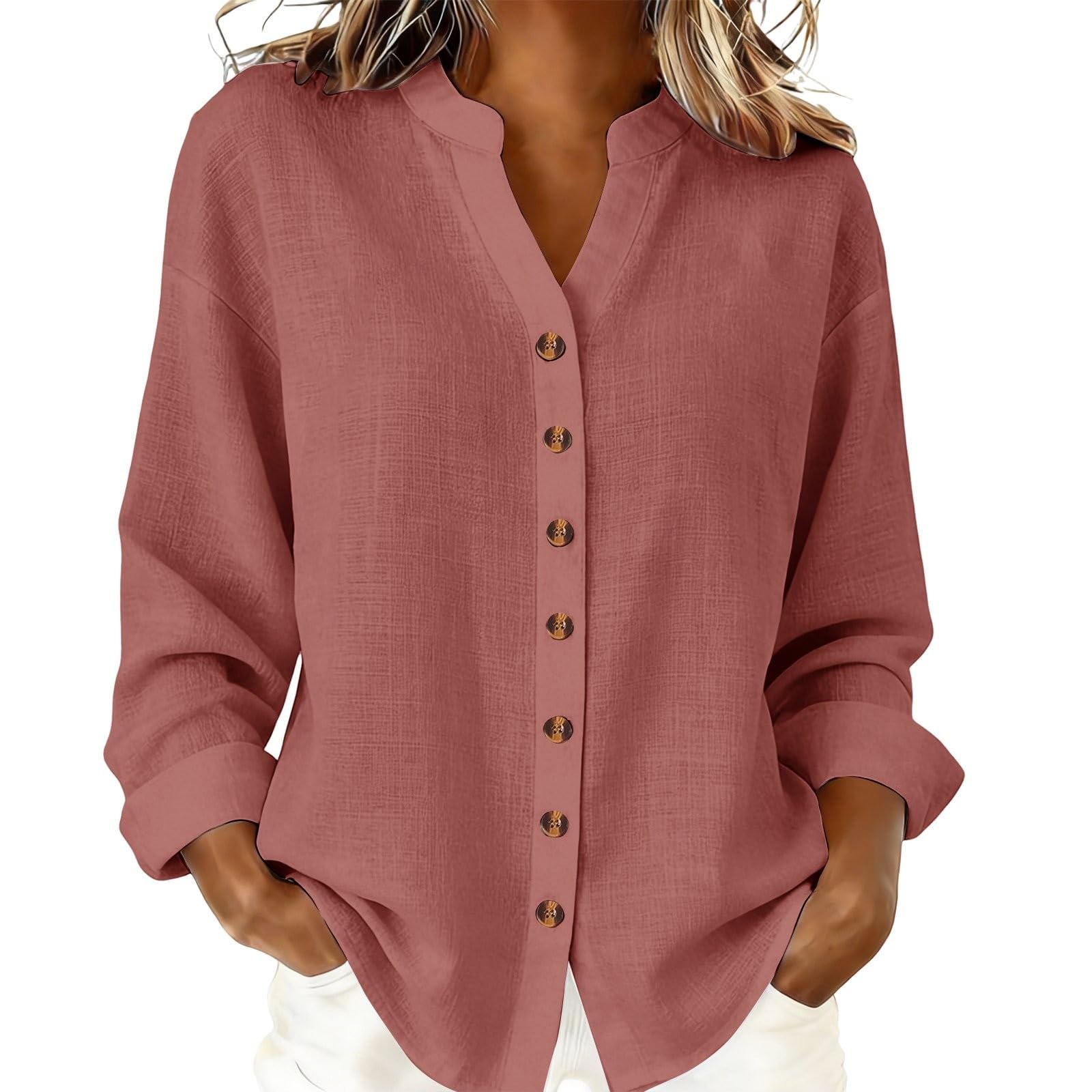 

Women s Fashion Casual -Colour Long-Sleeved Button-Front Cardigan Shirt T-Shirt Top M