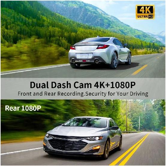 DVR de Coche de 10.26 Pulgadas 4K 3840*2160P Carplay Android-Auto Cámara de Salpicadero Cabina GPS 5G WIFI FM BT Cámara de Doble Lente Dashcam Grabación de Conducción