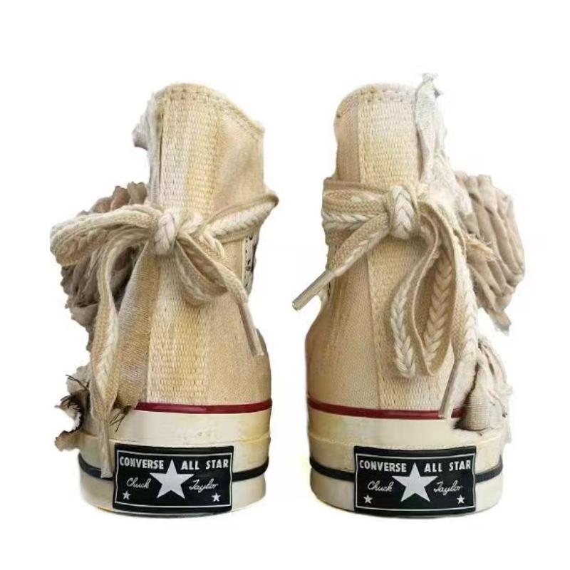 Converse 1970s All Star Burning Rose Vintage Non-Slip Abrasion Wrap Lightweight High Top Espadrilles Unisex Beige