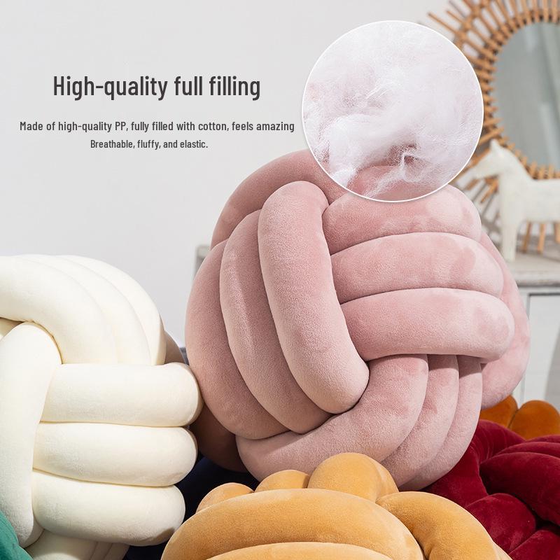 Χειροποίητο Κόμπους Μπάλα Μαξιλάρι: Πλεκτό Σφαιρικό Βελούδινο Παιχνίδι για Διακόσμηση Σαλονιού & Υπνοδωματίου, Διακοσμητικό Μαξιλάρι Καναπέ, Δημιουργικό Μαξιλάρι Πλάτης.