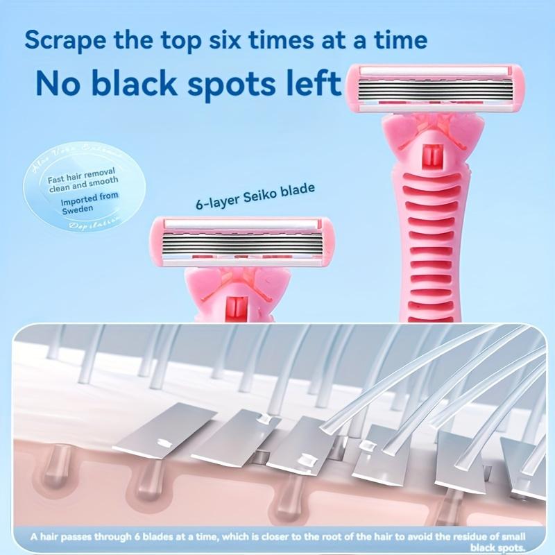 Razor for women 6-Layer blade leg hair underarm shaving knife 6-layer blades razor cross-border spot manual razor Leg shaver