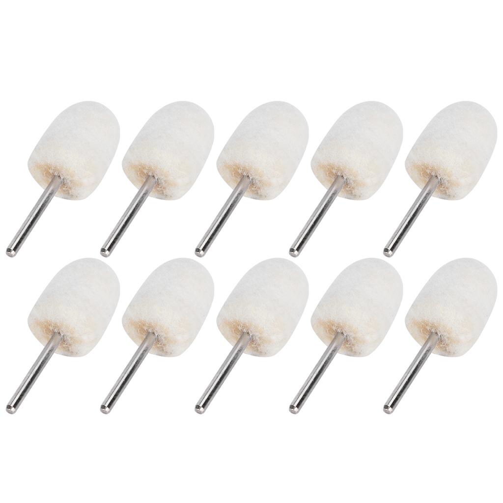 10pcs 0.6in Wool Grinding Head Portable Polishing Buffing Tools for Jewelry Jades Metal Glass