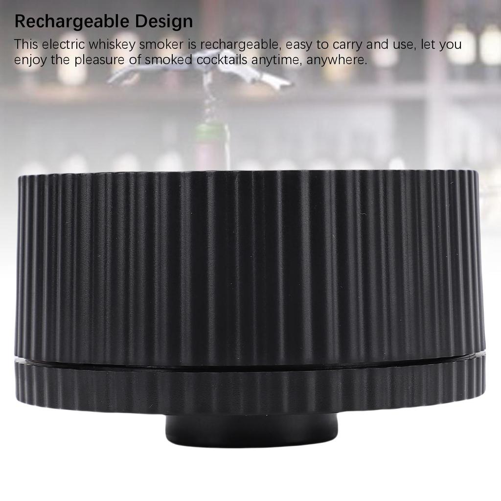 Electric Whiskey Smoker Kit Rechargeable Cocktail Smoker with 6 Boxes Wood Chips for Home Bar Party