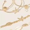 Fashion Luxury Women's Bracelet Starfish Shell Pendant Bracelet Set Beach Vacation Accessories