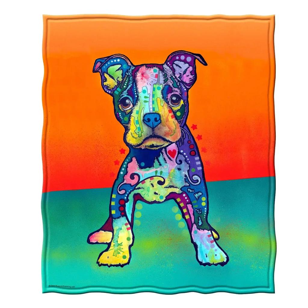 Boston Terrier Blanket Soft Cozy Boston Terrier Cute Puppy Dog Throw Blanket for Kids Girls Women Adults Boston Dog Lover Gifts