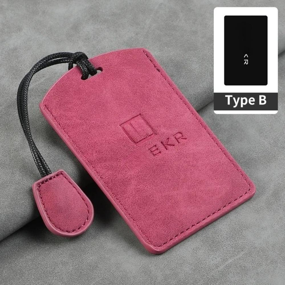 Leather Car Smart Card Slice Remote Key Bag Protective Shell Buckle for ZEEKR 001 009 007 X Accessories