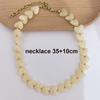 Love Resin Heart Necklace Women Choker Gold Beads Stainless Steel White Red Green Coffee Beige Waterproof Diy Handmade