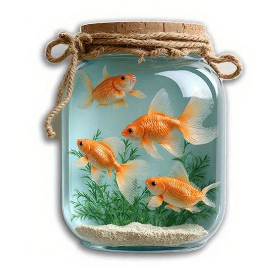 2D Acryl Kühlschrankmagnet London Goldfisch Topfpflanzen Sonnenblumenstrauß Kühlschrankmagnet Haus Küche Schrank Spind Dekoration