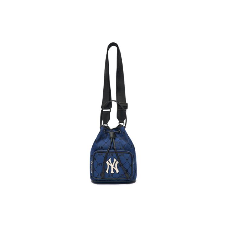 New MLB Monogram Collection Polyester Bucket Bag, Handbag, Crossbody Bag Regular Unisex Blue 3ABMS011N-50BLD