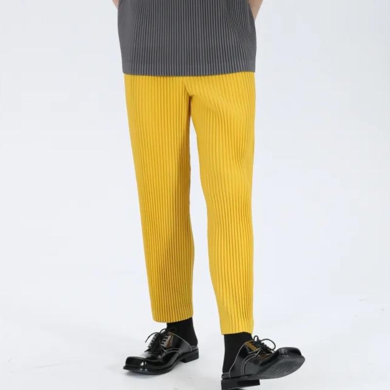 Pleated Pants Men's Pleated Drape Elastic Radish Pants Casual Japanese Men's Nine-point Pants
