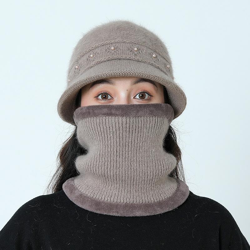 New Arrival Elderly Women's Hat Plush Lining Warm Short Brim Beret, Mother Grandma Knitted Hat