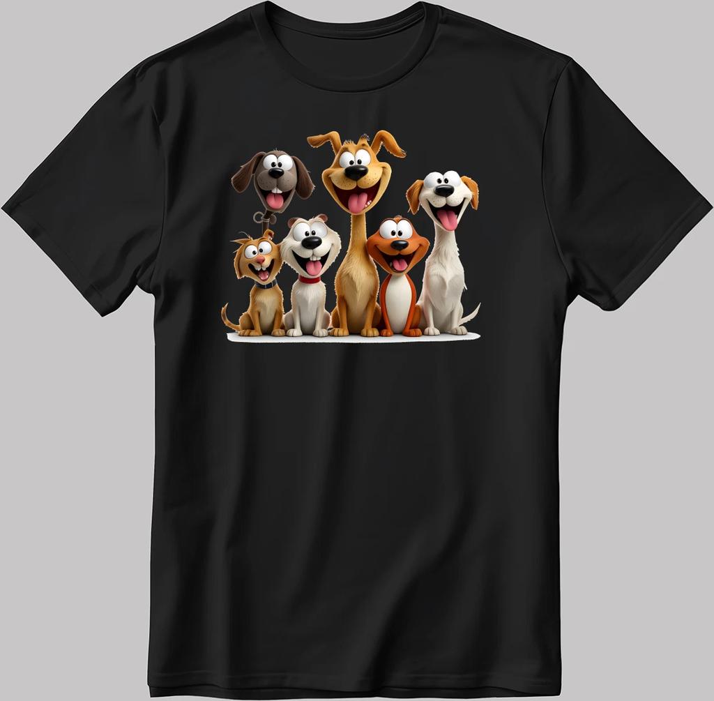 Funny Dog Group White-Black Men / Women T-Shirt AB350