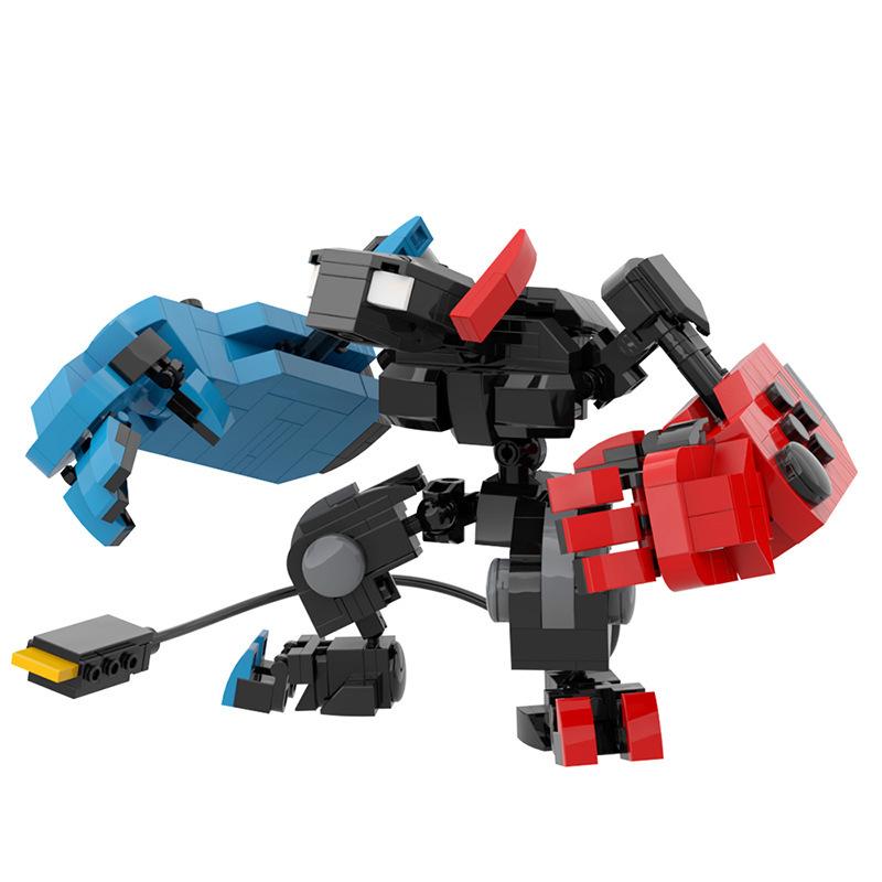 420 Stück Rote & Blaue Beliebte Spielkonsolen Moc Bausteine - Kreatives Verwandlungs-Mecha-Modell, Schreibtisch-Dekoration, Konstruktionsspielzeug für Kinder Geschenk