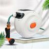 Retractable Garden Hose Reel Slow Return Auto Rewind Retractable Garden Hose Reel Wall Mount with Sprayer Nozzle for Car Wash