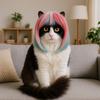 Long Hair Blue Pink Wig Colorful Dog Headwear Universal Dog Cat Costume Wig  Party Dress Up