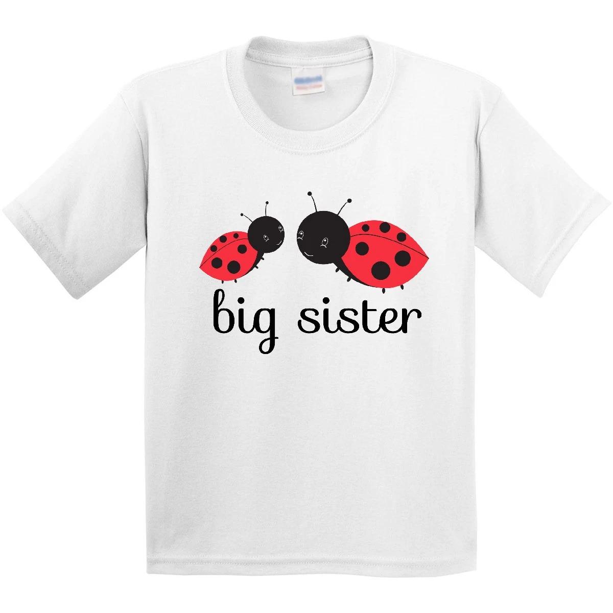 Inktastic Big Sister Youth T-Shirt Ladybugs Red Black Little Tee Kids Children 160
