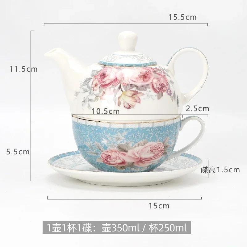 Ceramic Portable Creative Tea Set European Style One Teapot and One Cup Set Simple Household Flower Tea Cup Set Office Tea Set