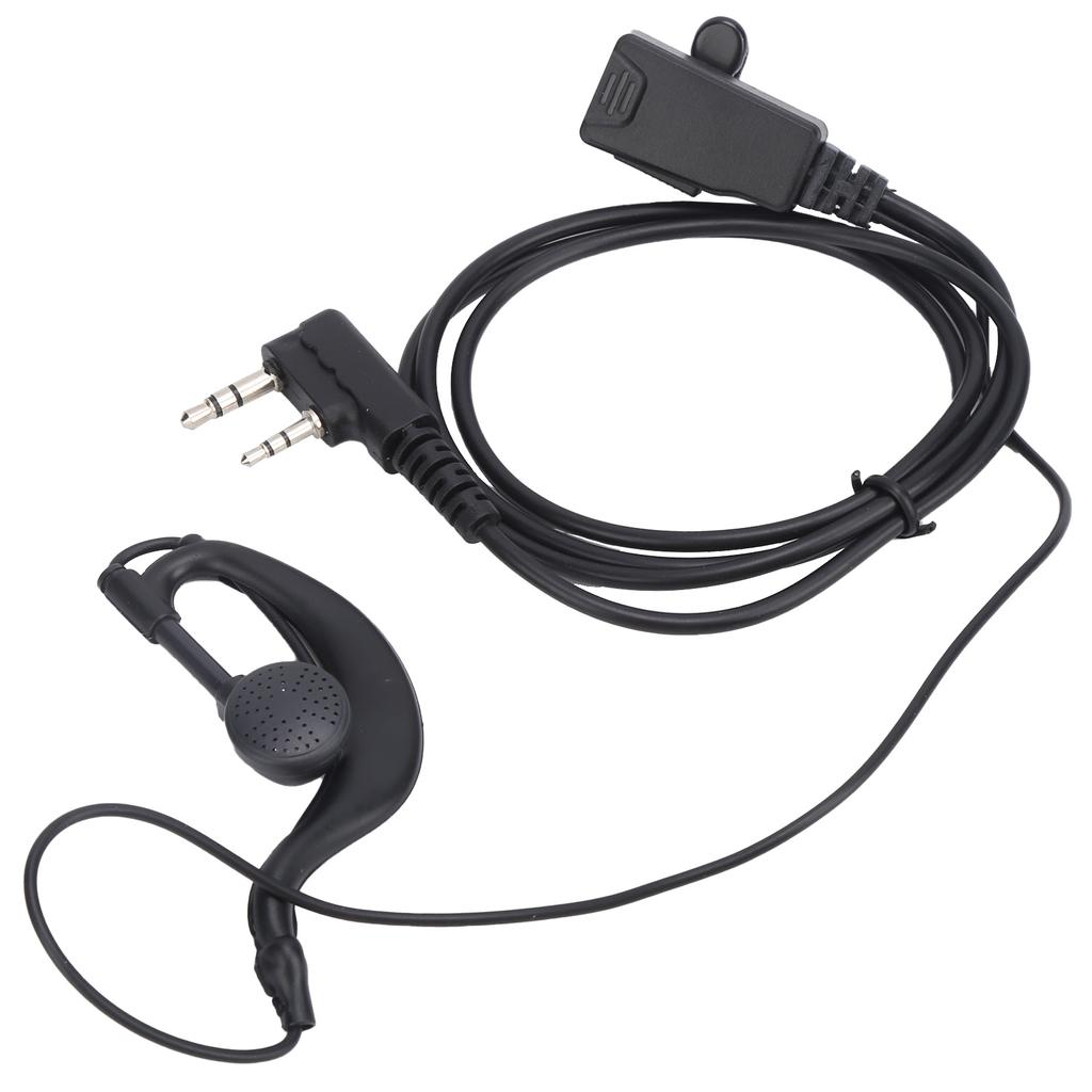 2 Way Radio Headset Universal 2Pin Headset with Collar Clip G Shape for Baofeng BF‑888S UV5R