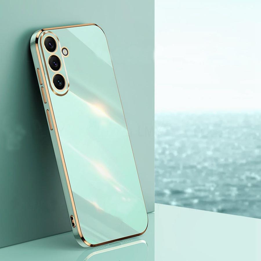 Luxusní pokovený silikonový kryt pro Samsung Galaxy A15 A25 A35 A55 A13 A16 A06 A24 M34 5G A05S A17 A07 A26 S24 S23 A36 A56 S25 S26 A37 A57 Čtvercový kryt