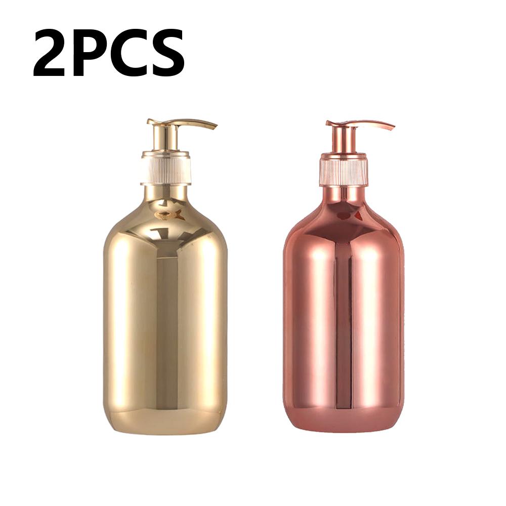 500ML Shower Gel Bottle PET Gold Silver Rose Gold Black Transparent Two-piece Shower Gel Bottle Household Bathroom Supplies