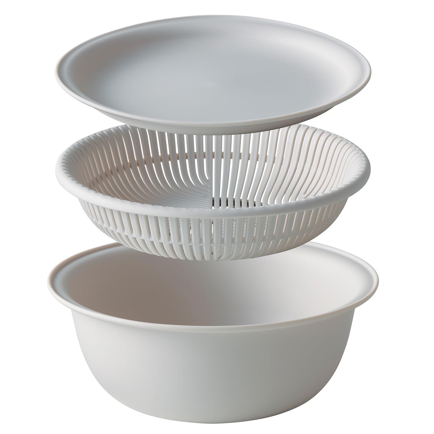Marna 18cm Colander Bowl Set with Bowl Marna Basics 3-Piece (Microwave/Heat-Resistant/Stackable) Tray, Colander, Set, Heat-Resistant Bowl, серый