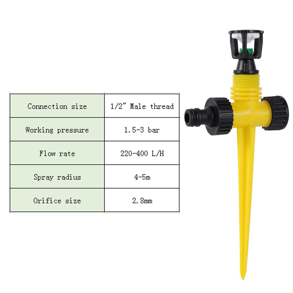 Farm Irrigation Sprinkler 1/2" Male Thread Nozzle 360 Degree Scattering Garden Lawn Rotating Sprinkler Watering Irrigation