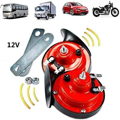 2 pièces 110DB Klaxon Super Escargot pour Moto Voiture Train Camions Style de Voiture 12V Électrique Fort Klaxon à Air Son Rugissant Accessoires Auto