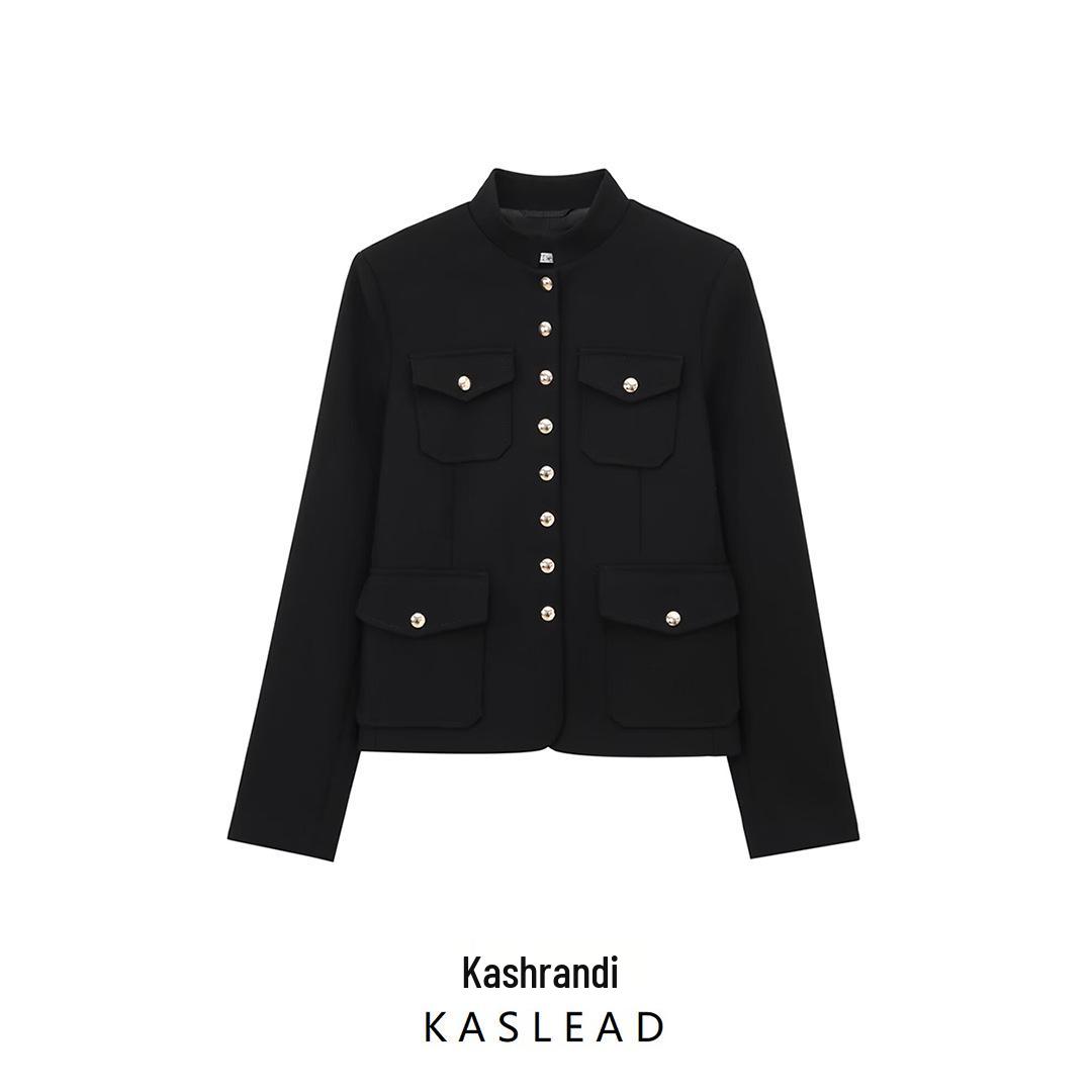 

Winter 2024 Women s Fashion Metal Buckle Jacket Suit - European & American Style Medium