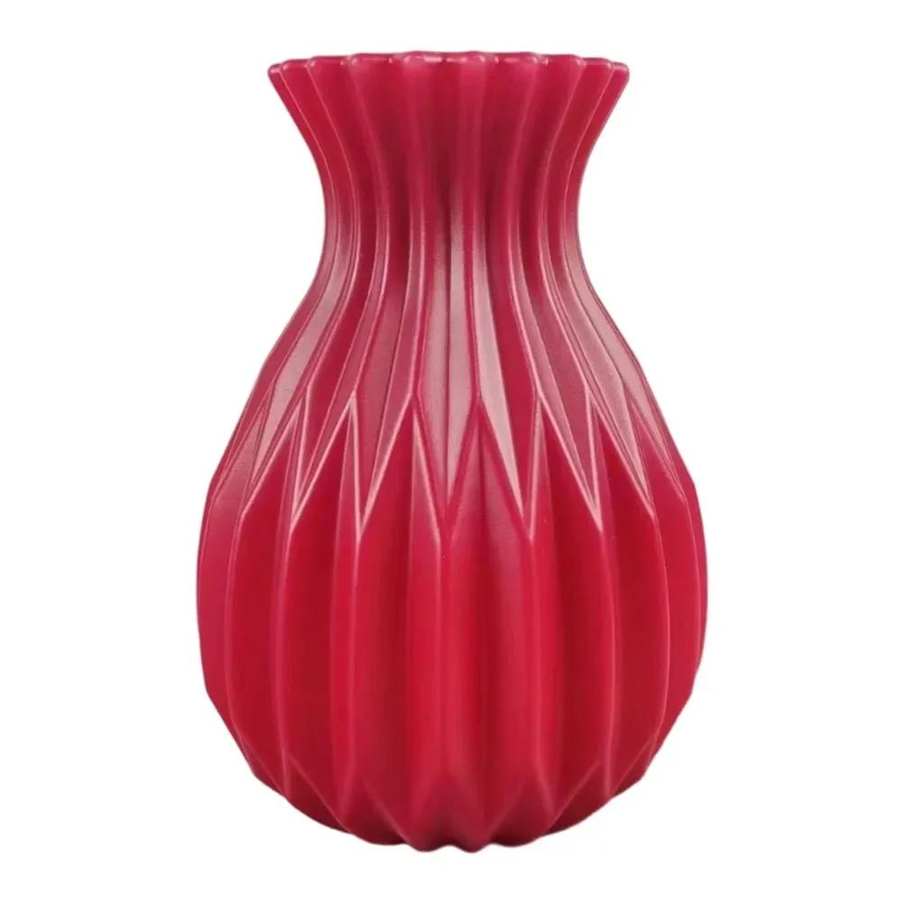 Colourful Unbreakable Plastic Bud Vase 17cm Tabletop Flower Holder With Weighted Leak-Proof Base For Home Office Desktop Decor