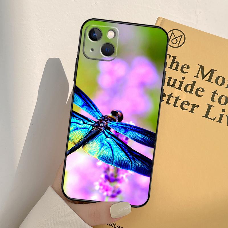 Luxury Dragonfly Case For iPhone 13 12 Mini 11 Pro Max 6S 8 7 Plus SE 2022 2020 X XS Max XR Back Cover