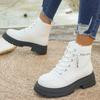 Short Boots, Lace-up Thick-soled Cotton Boots, Women's Shoes, Thickened Belt Buckle