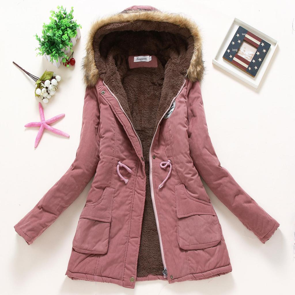 Giacca da donna in cotone spessa con cappuccio, stile coreano, Autunno/Inverno 2025
