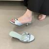 Sommer neue Mode Temperament Zehenoffene High-Heel Coole Slipper Damen High-Heel Slipper Damen High-End Kleidung