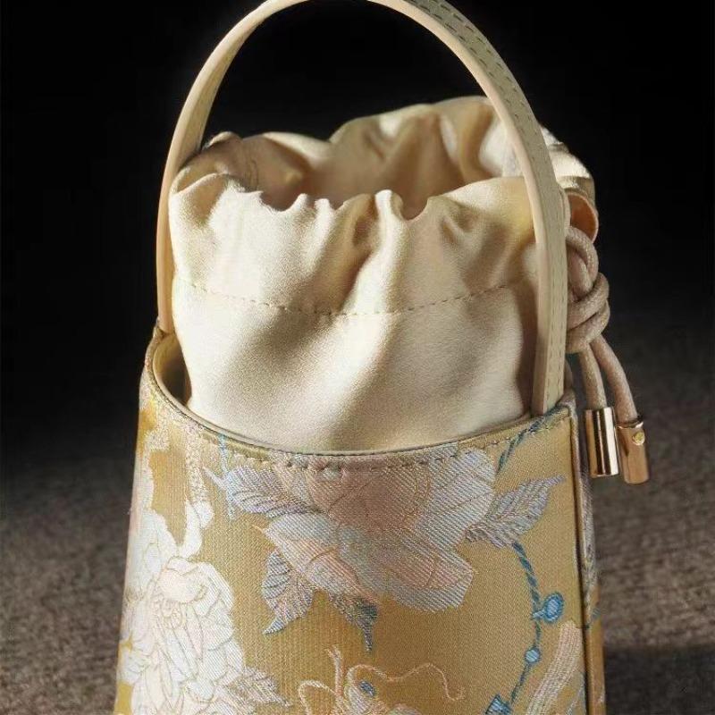 New Chinese Style Mini Handbag Kirin Peony Single Shoulder Crossbody Bag Trendy Compact Purse for Women