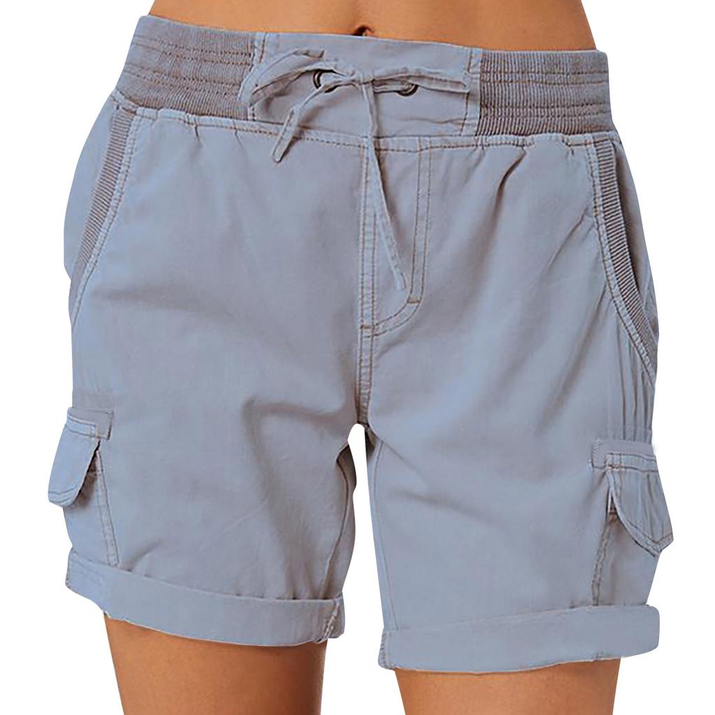 Nové módní dámské ležérní kalhoty s vysokým pasem, tenké volné šortky se širokými nohavicemi