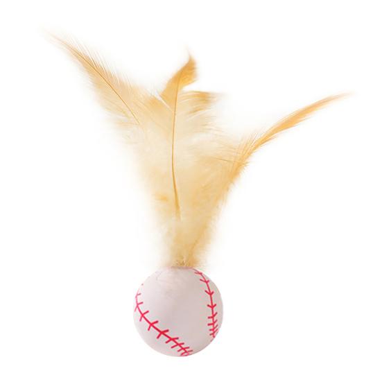 Katze Hüpfball Spielzeug Basketball Fußball Baseball Katze Sprungspielzeug Gummiball Kauspielzeug mit Federn für Interaktives Spielen Selbstunterhaltung Langeweile