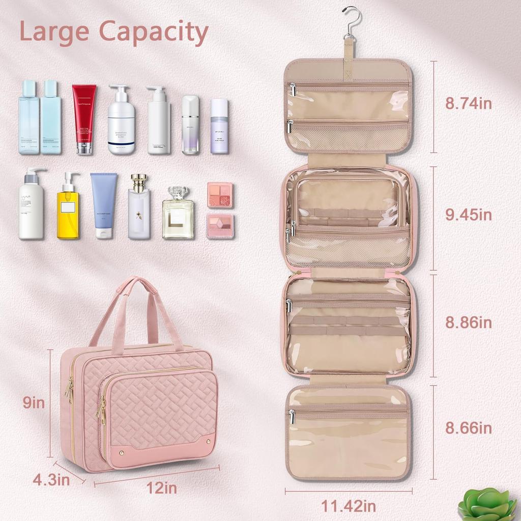 Mason Ladies Wash Bag Hanging Travel Wash Bag with Jewelry Storage Bag Large Cosmetic Bag